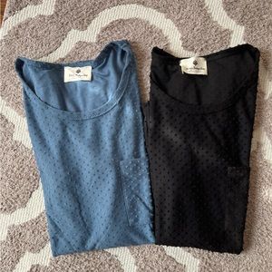 New black and denim blue t-shirts